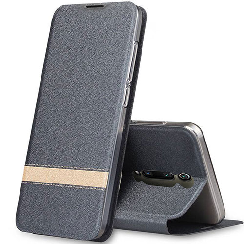 Leather Case Stands Flip Cover T04 Holder for Xiaomi Redmi K20 Gray