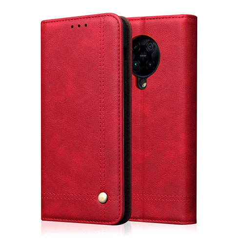 Leather Case Stands Flip Cover T04 Holder for Xiaomi Redmi K30 Pro Zoom Red