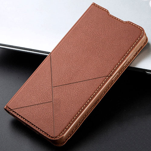 Leather Case Stands Flip Cover T05 Holder for Huawei Honor 10i Brown