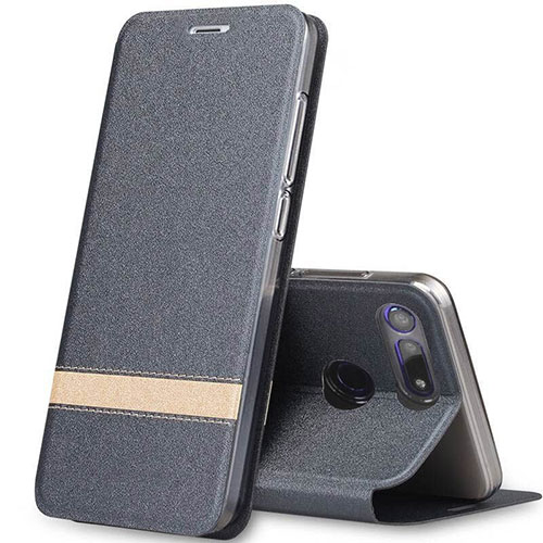 Leather Case Stands Flip Cover T05 Holder for Huawei Honor V20 Gray