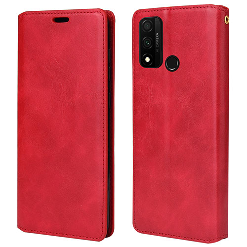 Leather Case Stands Flip Cover T05 Holder for Huawei P Smart (2020) Red