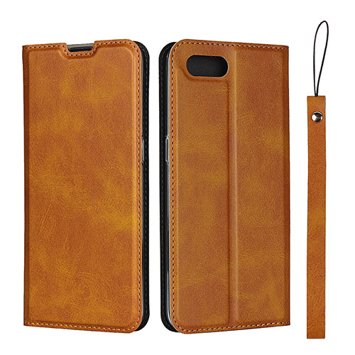 Leather Case Stands Flip Cover T05 Holder for Oppo K1 Orange