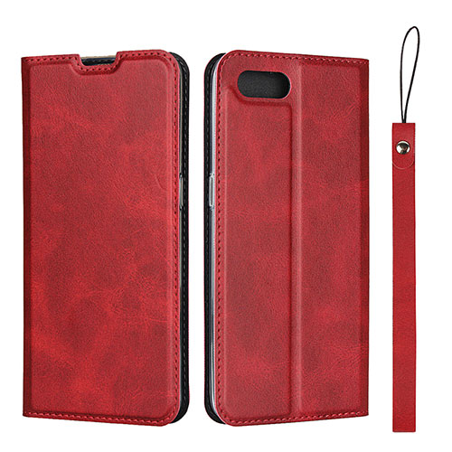 Leather Case Stands Flip Cover T05 Holder for Oppo R15X Red