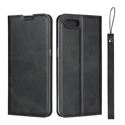 Leather Case Stands Flip Cover T05 Holder for Oppo RX17 Neo Black