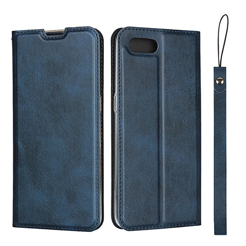 Leather Case Stands Flip Cover T05 Holder for Oppo RX17 Neo Blue