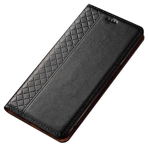 Leather Case Stands Flip Cover T05 Holder for Samsung Galaxy A70S Black