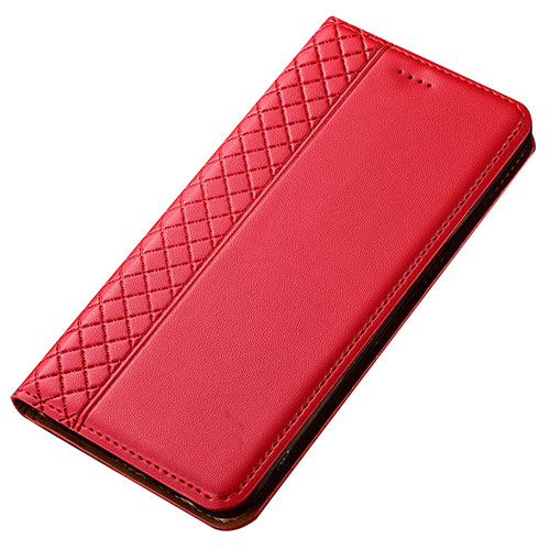 Leather Case Stands Flip Cover T05 Holder for Samsung Galaxy A90 5G Red