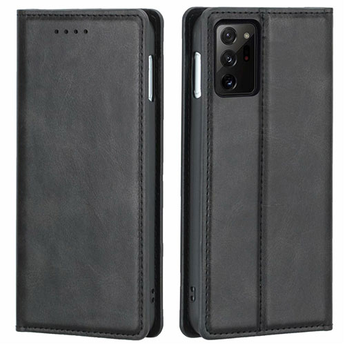 Leather Case Stands Flip Cover T05 Holder for Samsung Galaxy Note 20 Ultra 5G Black