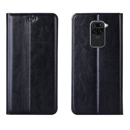 Leather Case Stands Flip Cover T05 Holder for Xiaomi Redmi 10X 4G Black