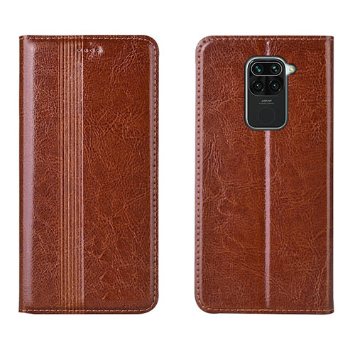 Leather Case Stands Flip Cover T05 Holder for Xiaomi Redmi Note 9 Orange