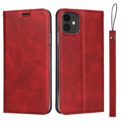 Leather Case Stands Flip Cover T06 Holder for Apple iPhone 11 Red