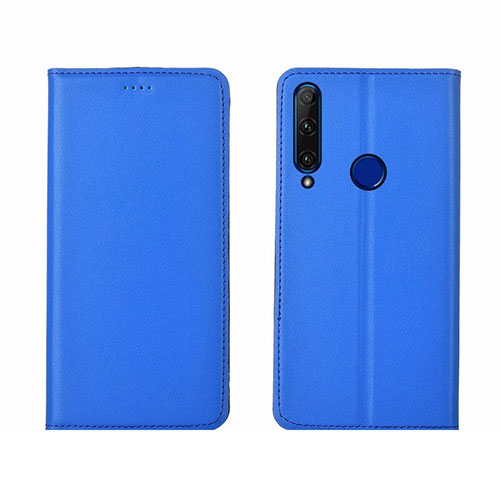 Leather Case Stands Flip Cover T06 Holder for Huawei Honor 20 Lite Blue