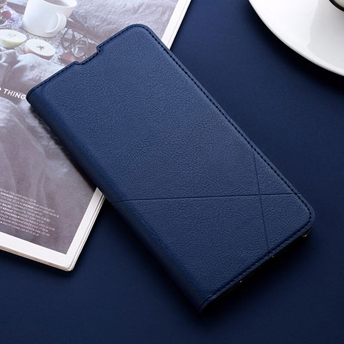 Leather Case Stands Flip Cover T06 Holder for Huawei Honor V20 Blue