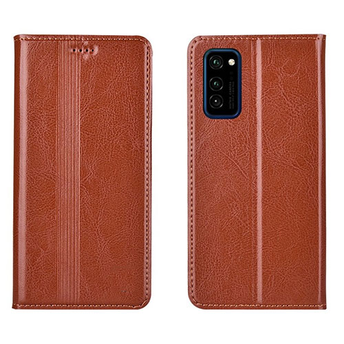 Leather Case Stands Flip Cover T06 Holder for Huawei Honor V30 Pro 5G Orange