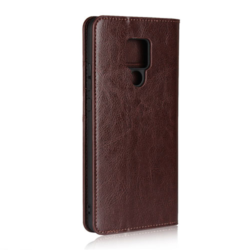 Leather Case Stands Flip Cover T06 Holder for Huawei Mate 20 X 5G Brown