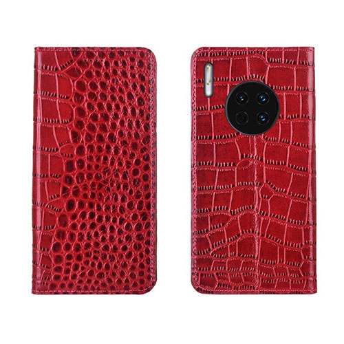 Leather Case Stands Flip Cover T06 Holder for Huawei Mate 30 Pro 5G Red