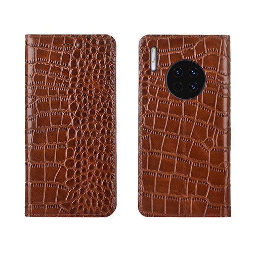 Leather Case Stands Flip Cover T06 Holder for Huawei Mate 30 Pro Orange