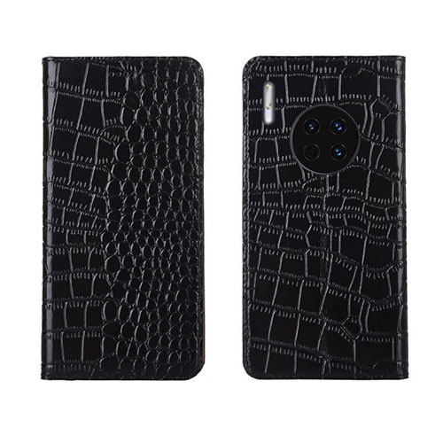 Leather Case Stands Flip Cover T06 Holder for Huawei Mate 30E Pro 5G Black