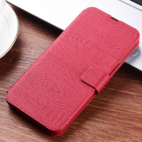 Leather Case Stands Flip Cover T06 Holder for Huawei Nova 4e Red