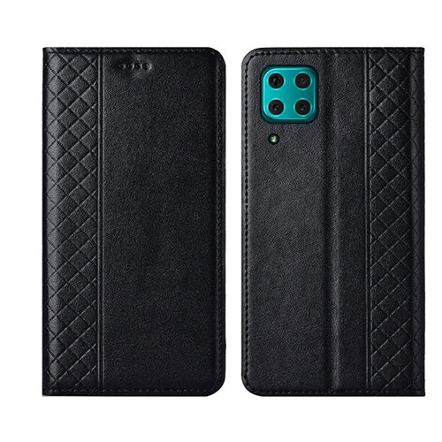 Leather Case Stands Flip Cover T06 Holder for Huawei Nova 6 SE Black