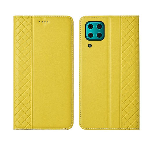 Leather Case Stands Flip Cover T06 Holder for Huawei Nova 6 SE Yellow