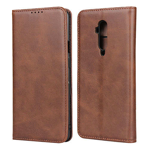 Leather Case Stands Flip Cover T06 Holder for OnePlus 7T Pro Brown