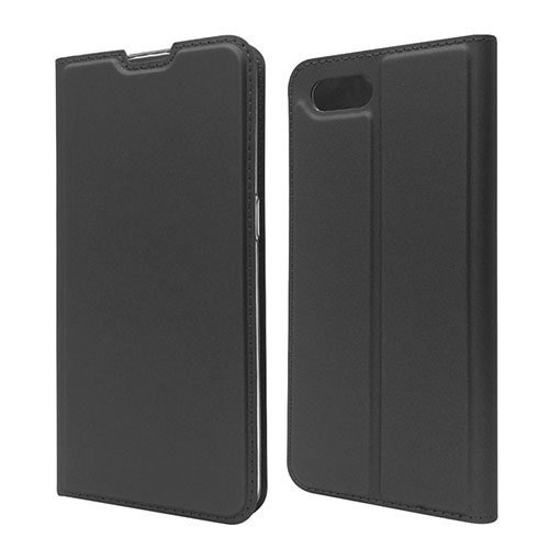 Leather Case Stands Flip Cover T06 Holder for Oppo K1 Black