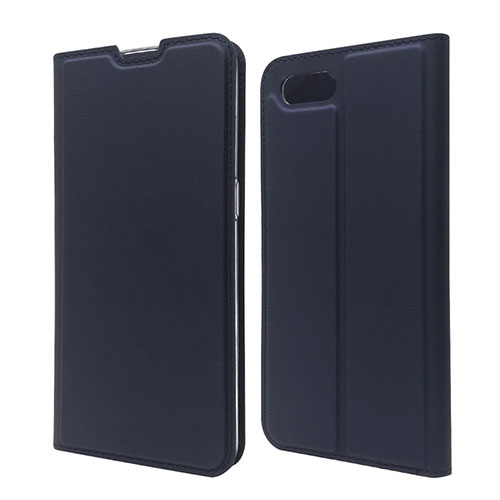 Leather Case Stands Flip Cover T06 Holder for Oppo K1 Blue