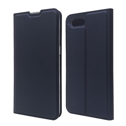 Leather Case Stands Flip Cover T06 Holder for Oppo R15X Blue