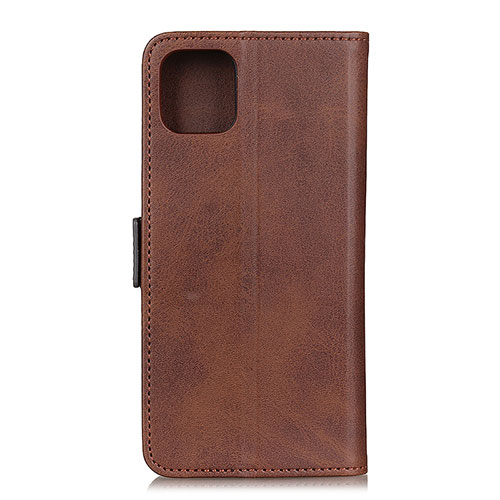 Leather Case Stands Flip Cover T06 Holder for Xiaomi Mi 11 5G Brown