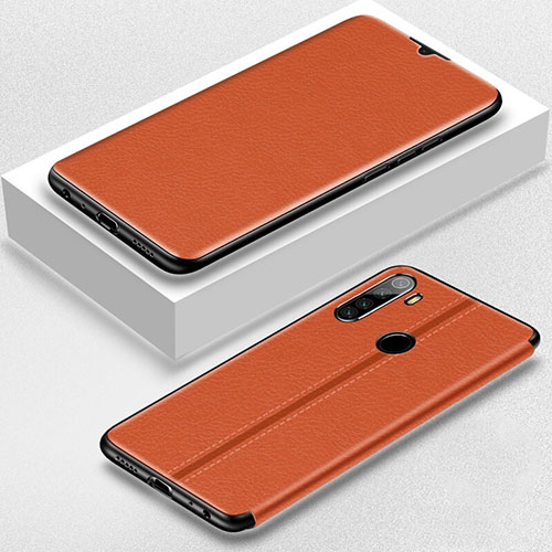 Leather Case Stands Flip Cover T06 Holder for Xiaomi Redmi Note 8 Orange