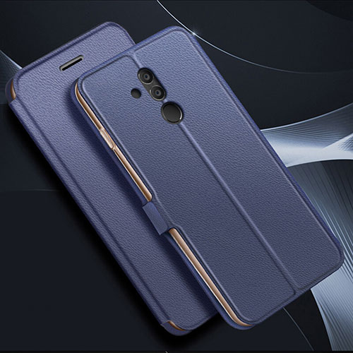 Leather Case Stands Flip Cover T07 Holder for Huawei Mate 20 Lite Blue