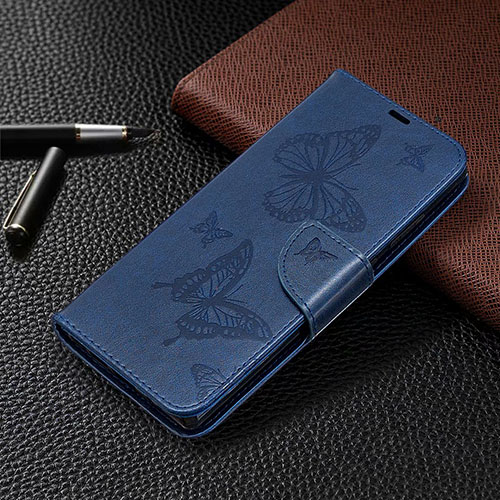 Leather Case Stands Flip Cover T07 Holder for Samsung Galaxy Note 20 5G Blue