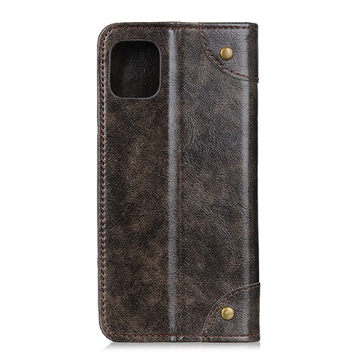 Leather Case Stands Flip Cover T07 Holder for Xiaomi Mi 11 5G Brown