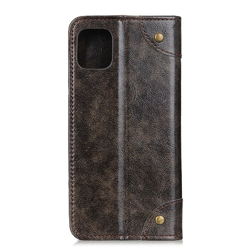 Leather Case Stands Flip Cover T07 Holder for Xiaomi Mi 11 Lite 4G Brown