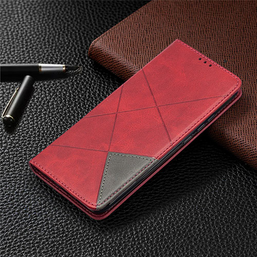 Leather Case Stands Flip Cover T07 Holder for Xiaomi Redmi 9A Red