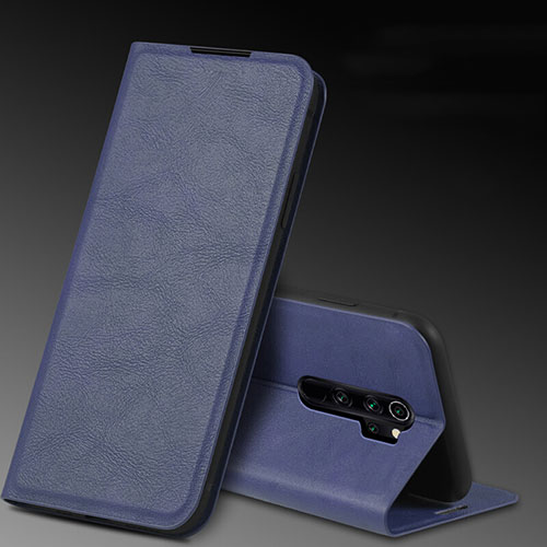 Leather Case Stands Flip Cover T07 Holder for Xiaomi Redmi Note 8 Pro Blue