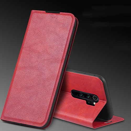 Leather Case Stands Flip Cover T07 Holder for Xiaomi Redmi Note 8 Pro Red