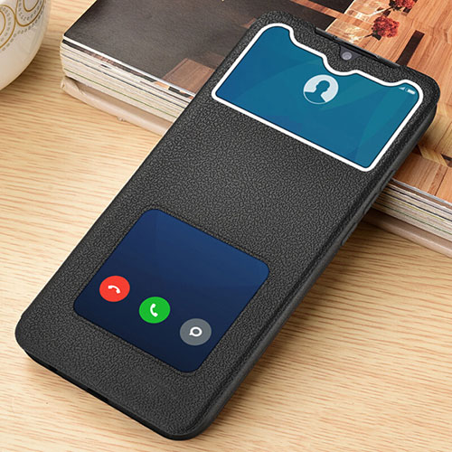 Leather Case Stands Flip Cover T07 Holder for Xiaomi Redmi Note 8T Black