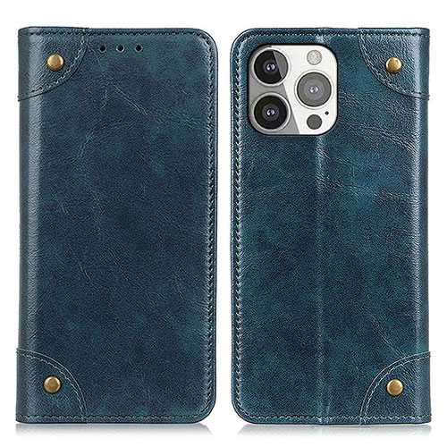 Leather Case Stands Flip Cover T08 Holder for Apple iPhone 13 Pro Blue