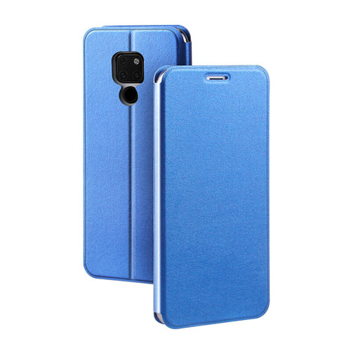 Leather Case Stands Flip Cover T08 Holder for Huawei Mate 20 Blue