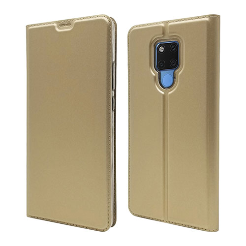 Leather Case Stands Flip Cover T08 Holder for Huawei Mate 20 X 5G Gold