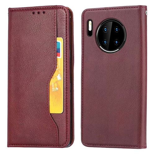 Leather Case Stands Flip Cover T08 Holder for Huawei Mate 30 Pro Red Wine