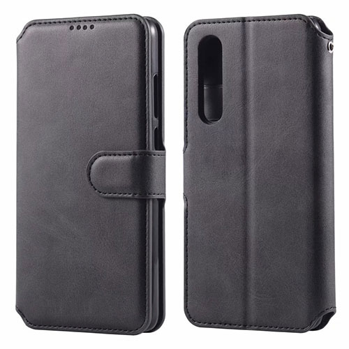 Leather Case Stands Flip Cover T08 Holder for Huawei P30 Black