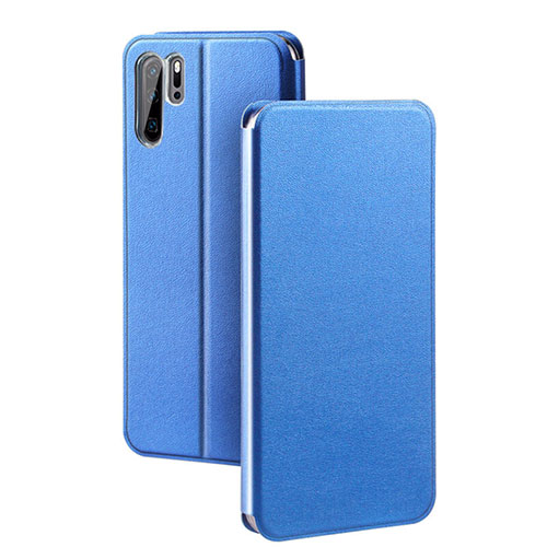 Leather Case Stands Flip Cover T08 Holder for Huawei P30 Pro Blue