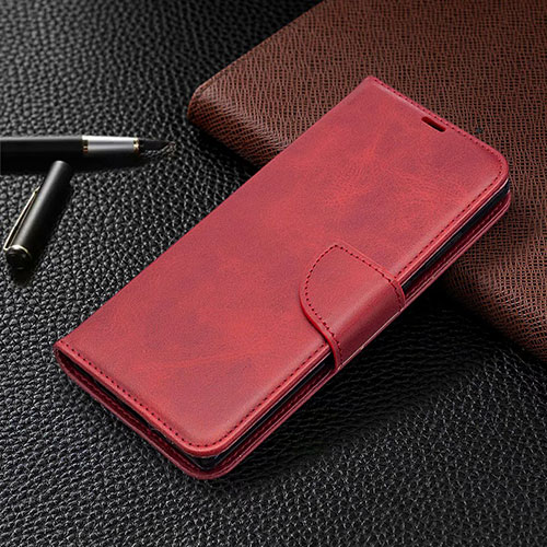 Leather Case Stands Flip Cover T08 Holder for Samsung Galaxy Note 20 5G Red