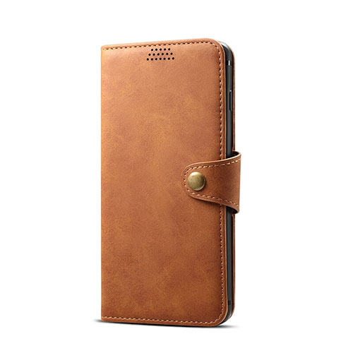 Leather Case Stands Flip Cover T08 Holder for Samsung Galaxy S10e Orange