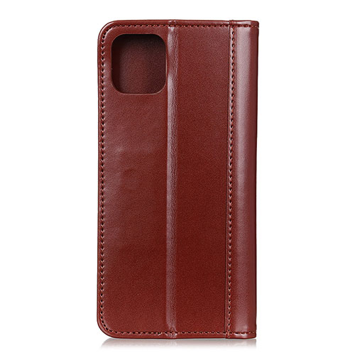 Leather Case Stands Flip Cover T08 Holder for Xiaomi Mi 11 5G Brown