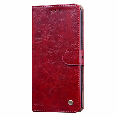 Leather Case Stands Flip Cover T08 Holder for Xiaomi Redmi 10X 4G Red