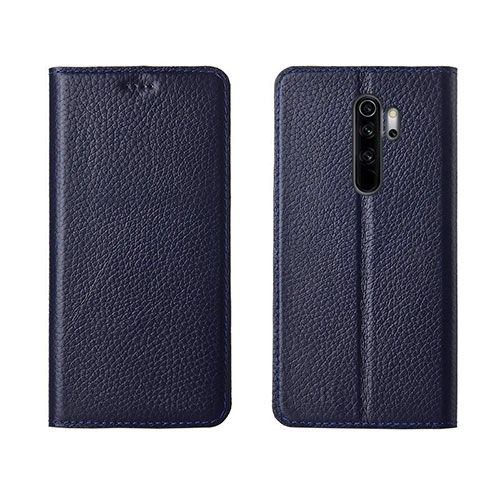 Leather Case Stands Flip Cover T08 Holder for Xiaomi Redmi Note 8 Pro Blue